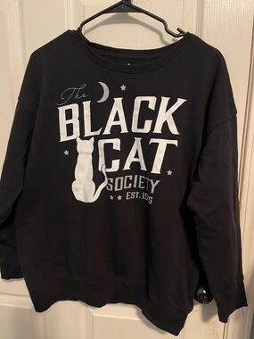 Black Cat Society Black Sweatshirt - Spooky Apparel